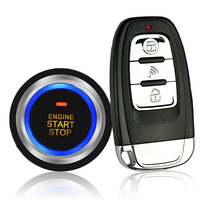 [AUSTRALIA] - 3T6B Passive Keyless Entry Car Alarm System PKE Engine Starter Push Button Vehicles Start/Stop Kit Safe Lock with 2 Smart Key (Upgrade) Universal 