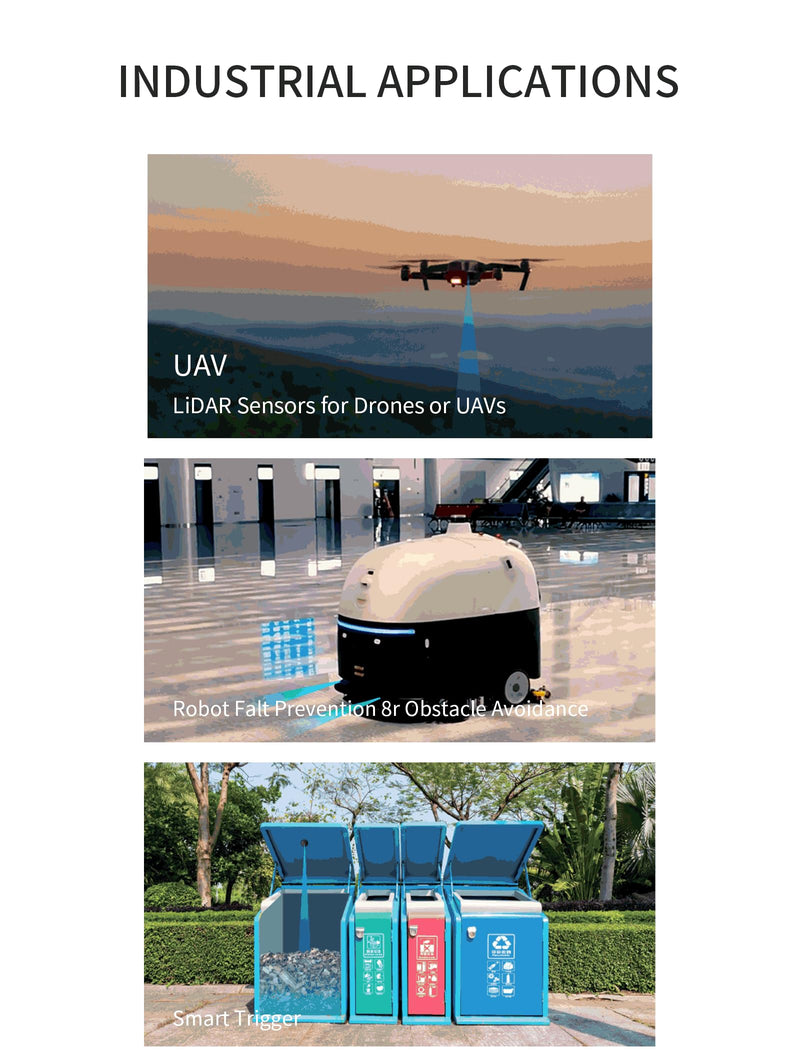Benewake TFS20-L UART & IIC Miniaturised Single-Point LiDAR Module, 20 m Range Sensors, for Drones or UAVs Robots Fall Protection
