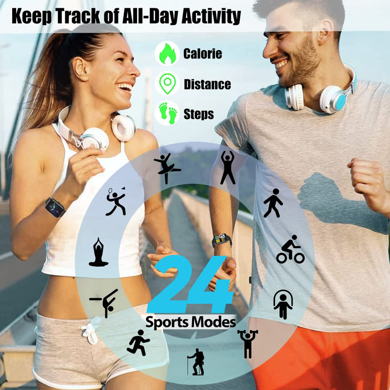 Smart Watch for iPhone Compatible - 2023 Smart Watch Answer Make Call for Android Phones for Women Men, Heart Rate Blood Oxygen SpO2 Sleep Fitness Watch Tracker Compatible Android iOS Phones black