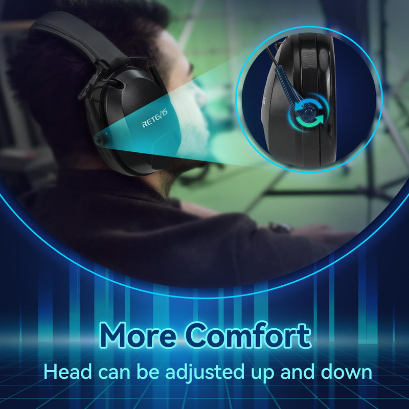 [AUSTRALIA] - Retevis EHK012 Foldable Two Way Radio Headset with Mic,Noise Reduction,Volume Adjust, Compatible with Baofeng UV-5R BF-F8HP PRO AR-5RM Pxton PX-888S, for RT22 RT68 RT86, 2 Way Radio Headset(1 Pack) Physical Noise Reduction 