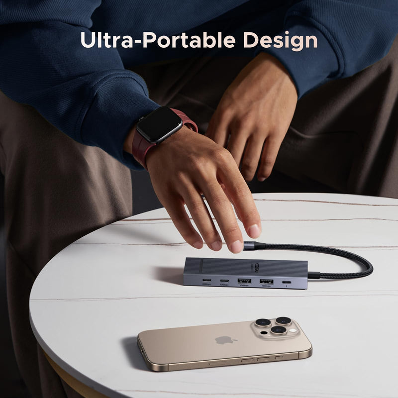 UGREEN Revodok Pro USB-C Hub 6 in 1 10Gbps USB C 3.2 & USB-A 3.2 4K 60Hz HDMI, 100W Power Delivery for MacBook Pro/Air, iPad Pro, Thinkpad Rog Ally and More.