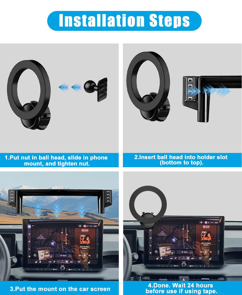 Phone Holder Mount for Toyota RAV4 Accessories 2026 Navigation Screen Car Cell Phone Mount for Toyota RAV4 XSE Limited Hybrid GR Sport Smartphones Interior 360 Degree Rotation(with 12.9-Inch Screen) For Toyota Rav4 2026 (12.9-inch Screen)