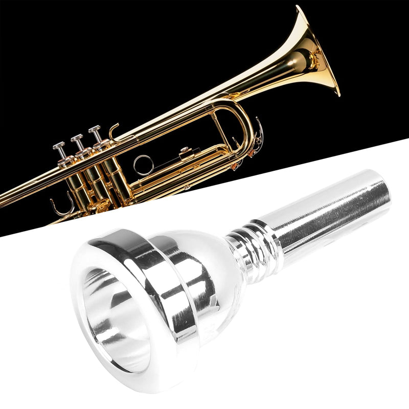 Tenor Large Shank Mouth Piece,Trombone Mouthpiece,Metal 12.7mm 5G Wind Instrument Accessory Replacement (Silver) Silver