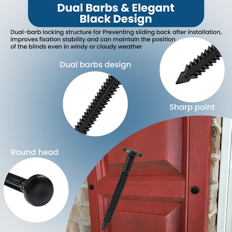 [AUSTRALIA] - 60 Pcs 3 Inch Vinyl Shutter Fasteners Heavy-Duty Shutter Loks for Exterior Decorative Shutters, UV-Resistant & Rustproof Peg Lok Pins with Enhanced Grip for Vinyl/Aluminum/Wood Shutters 