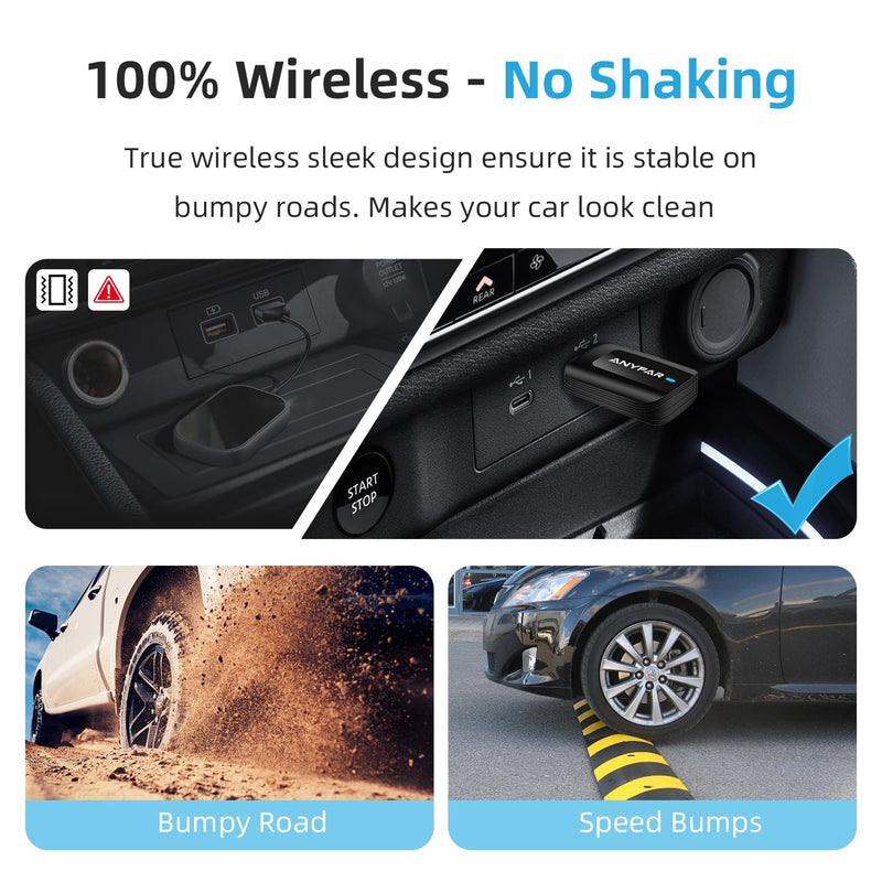 C5 Wireless CarPlay & Android Auto Adapter Car Play Mini Dongle | Plug & Play, OTA, 2in1, Converts 2016+ Car OEM Wired CarPlay/Android Auto Connection to Wireless, for iPhone & Android Phone