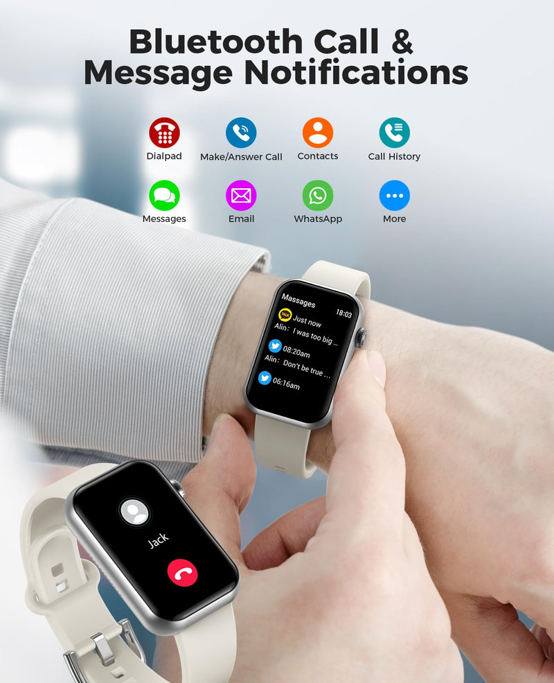 Smart Watch Fitness Tracker (Answer/Make Call), 24/7 Heart Rate Spo2 Blood Pressure Monitor Sleep Tracker, 114 Sports Modes Pedometer Calorie Step Tracker, Waterproof Activity Tracker for Men Women Gray