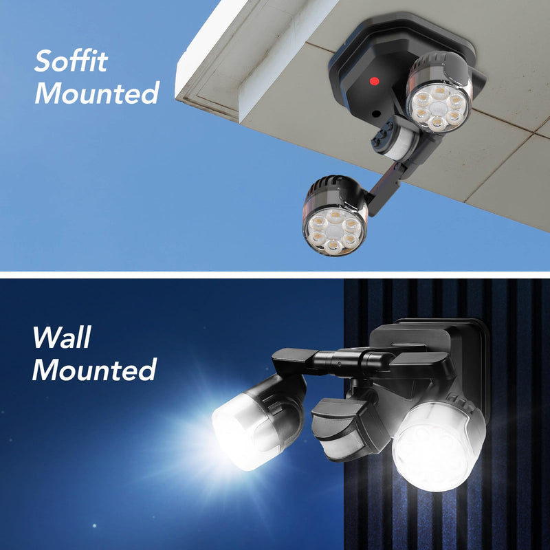 [AUSTRALIA] - OREiN Motion Sensor Outdoor Security Light, Adjustable Dual-Head LED Flood Light, 3 Modes(Motion/Manual/Dusk to Dawn), 150W Equivalent 5000K, IP65 Waterproof Exterior Lighting, Hardwired Black 2 Heads 