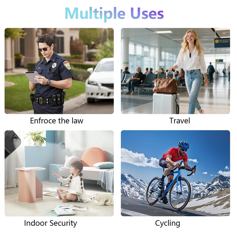 [AUSTRALIA] - 64GB Wearable Camera, Body Camera with Audio and Video Recording, 1080P Mini Portable Action Cam with 180° Rotating Lens & Night Vision for Police Law Enforcement, Cycling, Motorcycle, Sports, Travel 