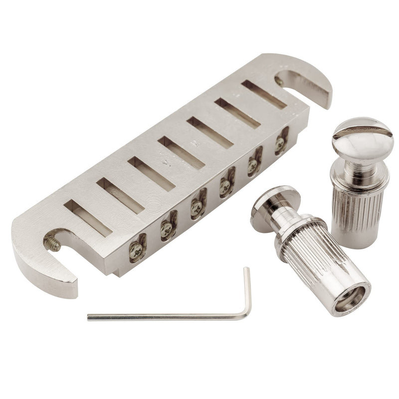 [AUSTRALIA] - Musiclily Pro 52.5mm (2-1/16 inch) Pigtail Style Adjustable Wraparound Bridge Tailpiece for Epiphone Les Paul SG Style Electric Guitar, Nickel 
