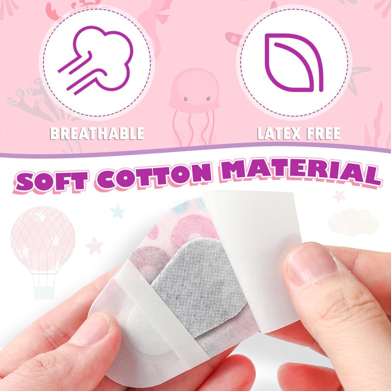 [AUSTRALIA] - Panelee Adhesive Eye Patches for Kids Girls Toddler Eye Patches Bulk Breathable Material, Light Blocking Cotton Colorful and Fun Designs Adhesive Bandages for Girls, 12 Styles (60 Pcs) 60 