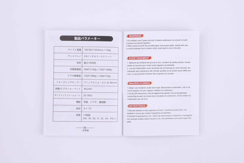 1000X Handheld Microscope for Kids 4K 2.0" Screen Rechargeable Mini Pocket Digital Microscopes w/Slides Kit Portable Edu Gift Age 4-6 8-12 Children Students (Grey)