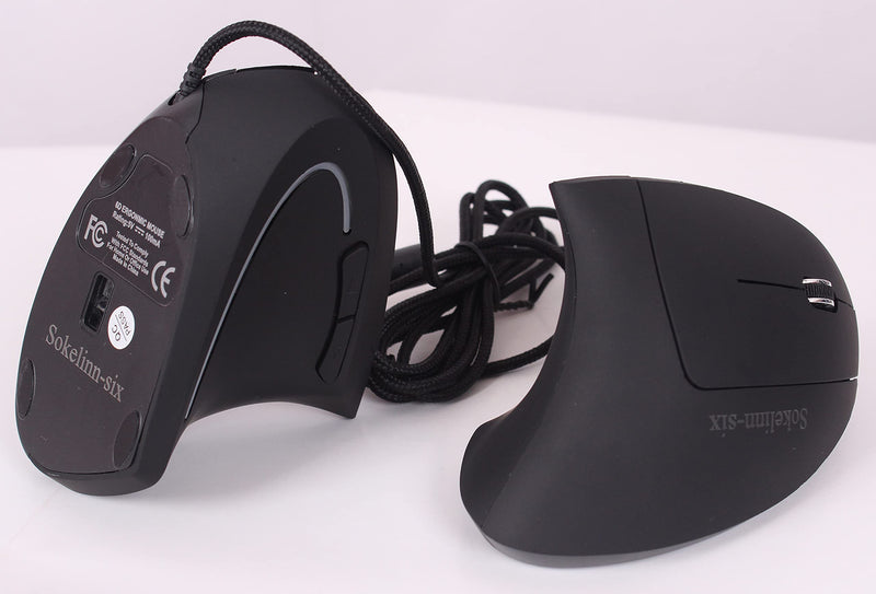 Sokelinn-six Wired Vertical Mouse,800/1200/2000/3200 Adjustable DPI High Sensitivity Ergonomic USB Mouse for Computers and Laptops