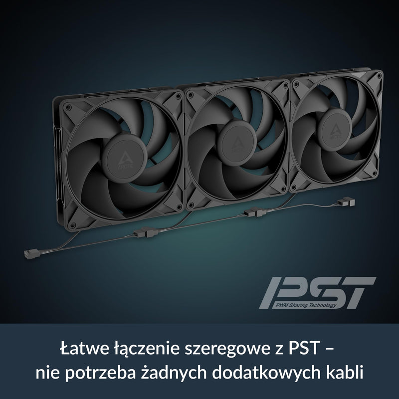 ARCTIC P14 Pro PST - Powerful Premium Fan, 140 mm PWM Fan with Y-Cable Splitter, 400-2500 RPM, 0 RPM <5% PWM, Fluid Dynamic Bearing, 4-Pin - Black