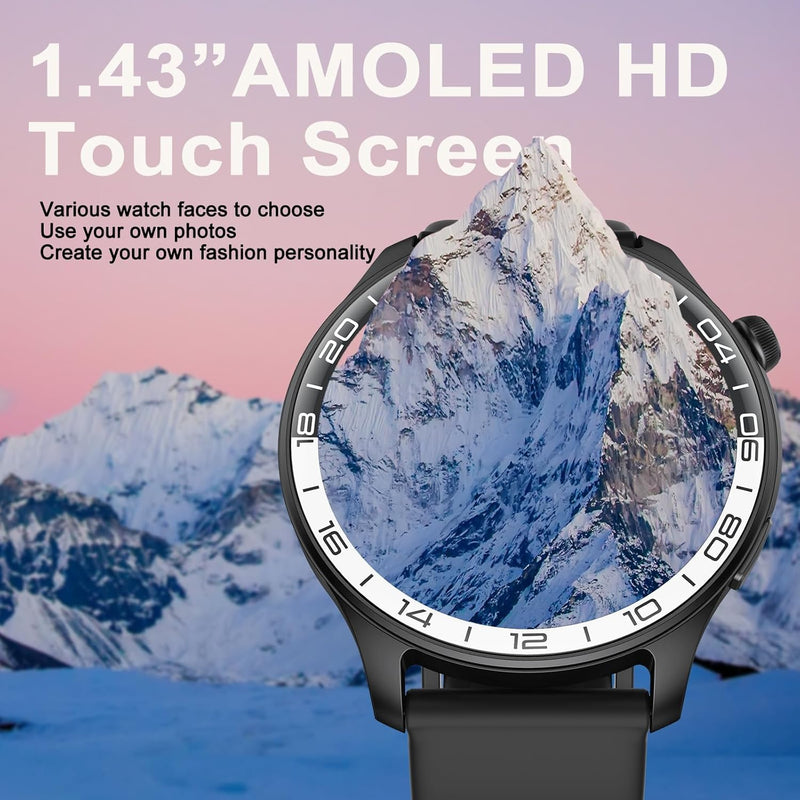 Smart Watch for Men Women(Answer/Make Call),40mm AMOLED Touchscreen | IP68 Waterproof, 100+ Sports Modes, Pedometer, Heart Rate Monitor, Sleep Tracker Activity Tracker, Android, iOS Black