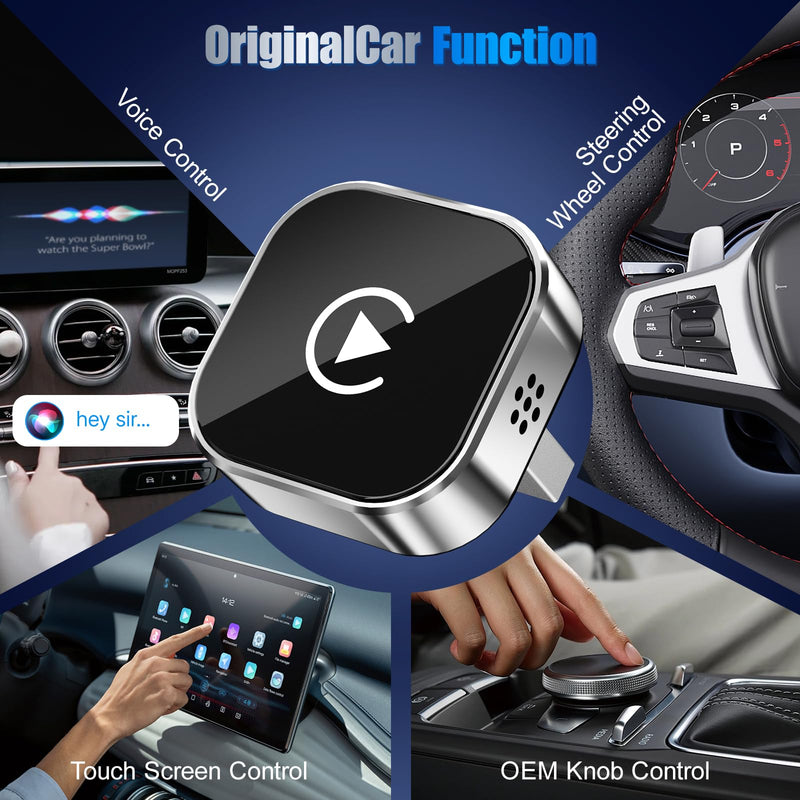 2026 Wireless Car Adapter - Universal Smart Screen Converter, USB-C/Type-C,Plug & Play, Zero Delay Needs Built-in Vehicle System (Silver) Silver