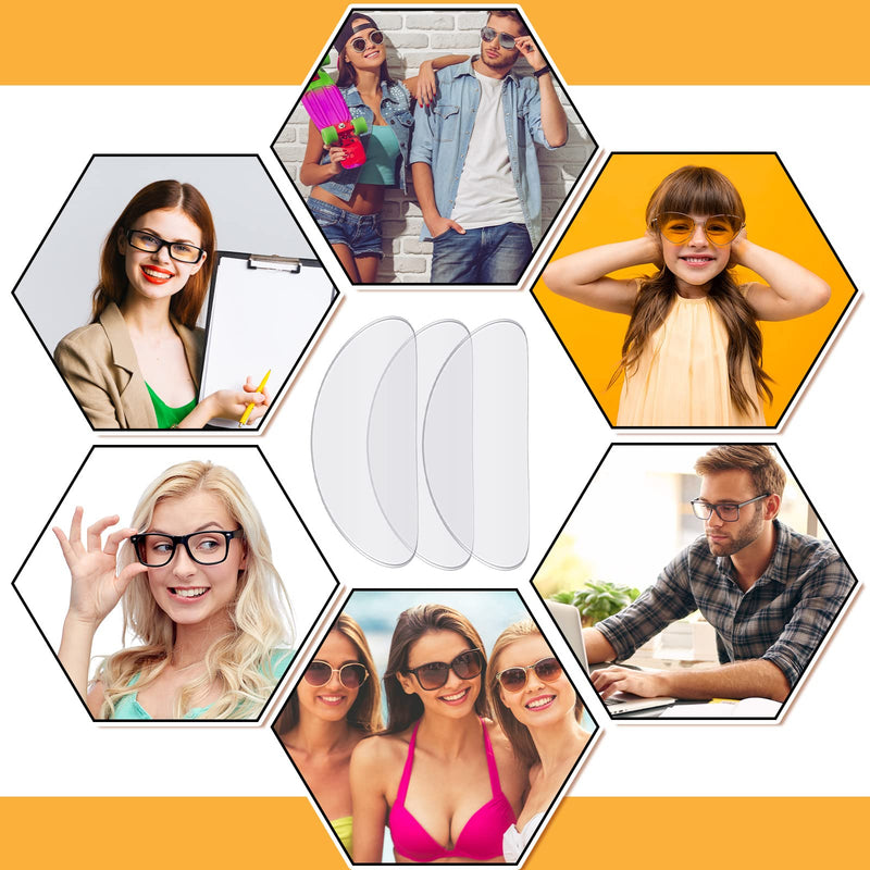 TOODOO 18 Pairs Eyeglasses Nose Pads Adhesive Silicone Glasses Replacement Anti Slip Nosepads for Eyeglass Glasses Sunglasses (Transparent, 1mm) 1 mm Transparent