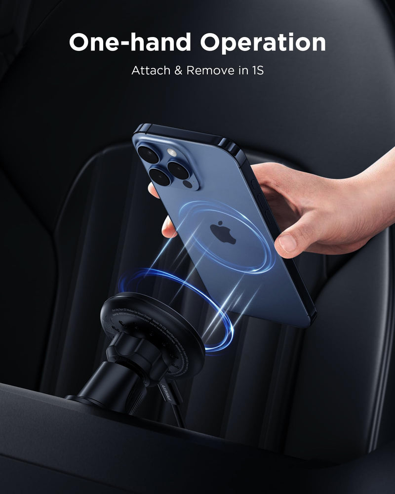 PISEN Mag-Safe Car Mount Charger - Qi2 15W Magnetic Car Phone Holder, 15W Wireless Qi2 Car Charger Mag-Safe Phone Holder, Car Vent Phone Mount Magnet Car Phone Holders for iPhone 16 15 14 13 12 Series