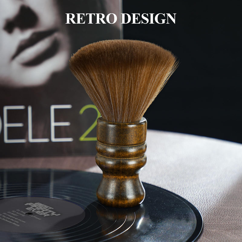 NiHome Vinyl Record Cleaning Brush, Anti-Static Soft LP Record Cleaner, Vinyl Dust Remover Brush with Ultra-Fine Fiber Bristles, Safe for Vinyl LP CD Album Care, Retro Design with Beech Wood Handle Large Brown