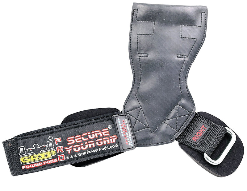 [AUSTRALIA] - Lifting Grips PRO Weight Gloves Heavy Duty Barbell Gymnastics Straps Alternative to Power Hooks Deadlifts Adjustable Neoprene Padded Wrist Wrap Black Rubber Medium 6.50"-7.50" Standard Wrist Size 