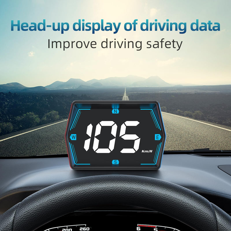 SinoTrack GPS Speedometer Universal MPH Speedometer Heads-Up Display for Car GPS Speedometer Large Screen HUD with Over Speed Alarm Fatigued Driving Alert for All Vehicle