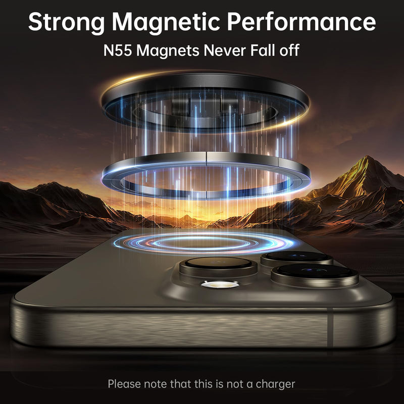 SYNCWIRE Fits MagSafe Car Mount Magnetic Phone Holder for Dash and Tesla | Strong Magnets, All Metal, Flexible 3 Axis, 360° Rotation, Dashboard and Screen Support, For iPhone 17 16 15 14 Pro Max Carbon Fiber