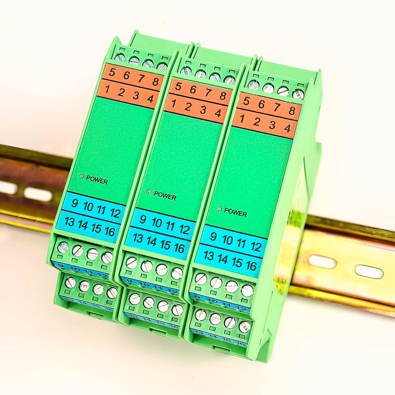 [AUSTRALIA] - Analog Signal Isolator Transmitter Splitter DC Galvanic Separation Analog Signal Splitter Current Voltage Transmitter DIN Rail Mount(4-20ma 1 in 3 Out) 4-20ma 1 in 3 out 