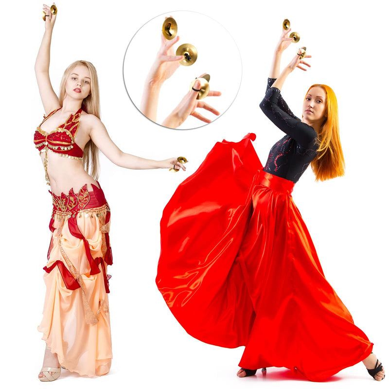 20 Pieces Finger Cymbals Belly Dancing Finger Dancing Finger Zills Musical Instrument for Dancer Party (Gold) Gold