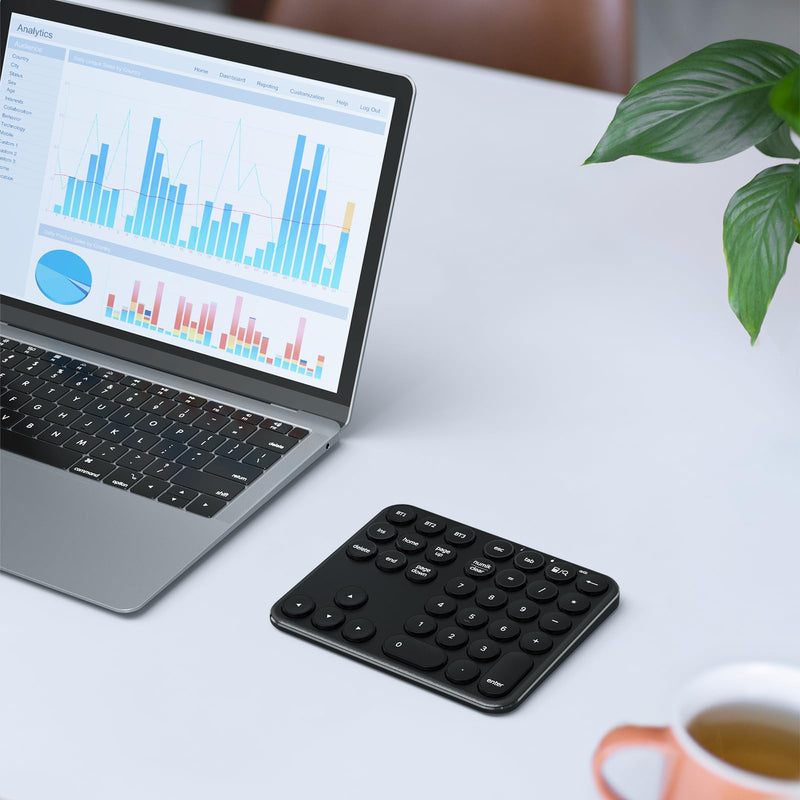 [AUSTRALIA] - iClever Bluetooth Number Pad, Portable Wireless Number Pad, Aluminum Rechargeable 35-Keys Numeric Keypad for Multi-Devices, Compatible for Laptop, Mac, iMac, Tablet, PC and Desktop 