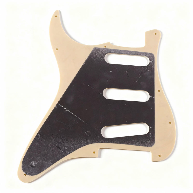 11 Hole SSS Strat Electric Guitar Pickguard for Fender USA/Mexican Made Standard Stratocaster Modern Style Guitar Parts (Beige-1, 3 Ply) Beige-1