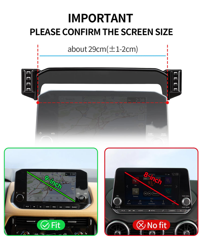 Car Phone Holder for Nissan Rogue 2021-2023 Magsafe Accessories, 9" Screen | Magnetic Cell Phone Mount Clip Compatible with iPhone, 3D fit Stable Dashboard GPS Navigation Bracket Cradle 360° Rotation