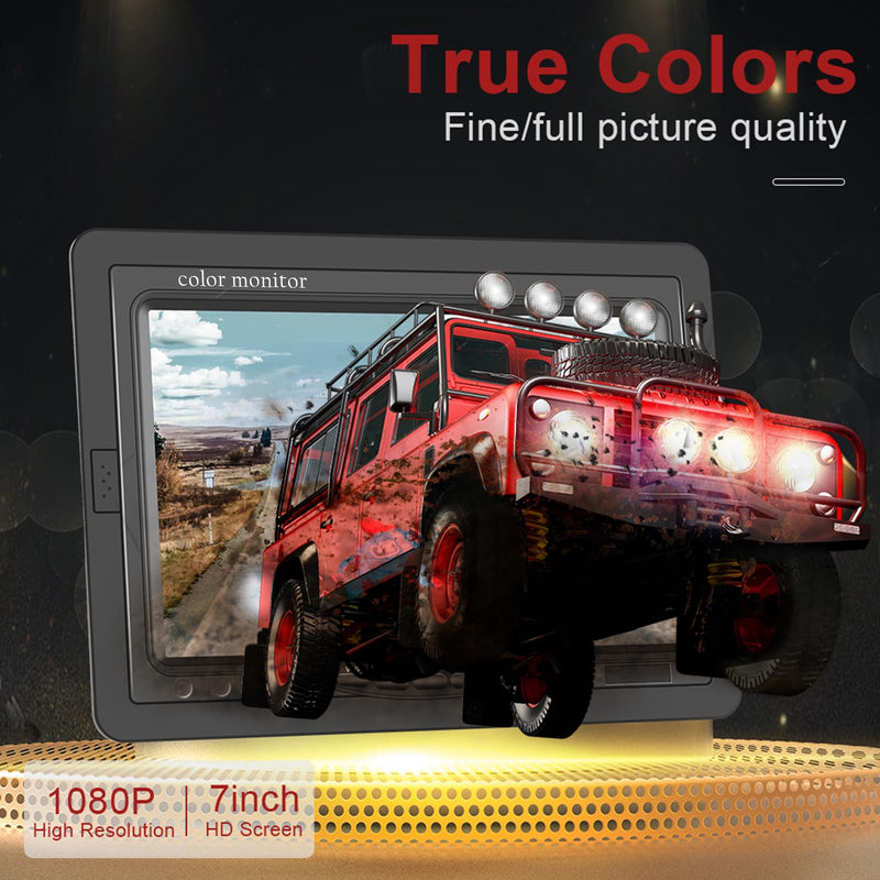 Backup Camera for Truck 7 Inch Monitor Rear View Camera for Truck/Car/Pickup/SUV/ IP66 Waterproof Night Vision