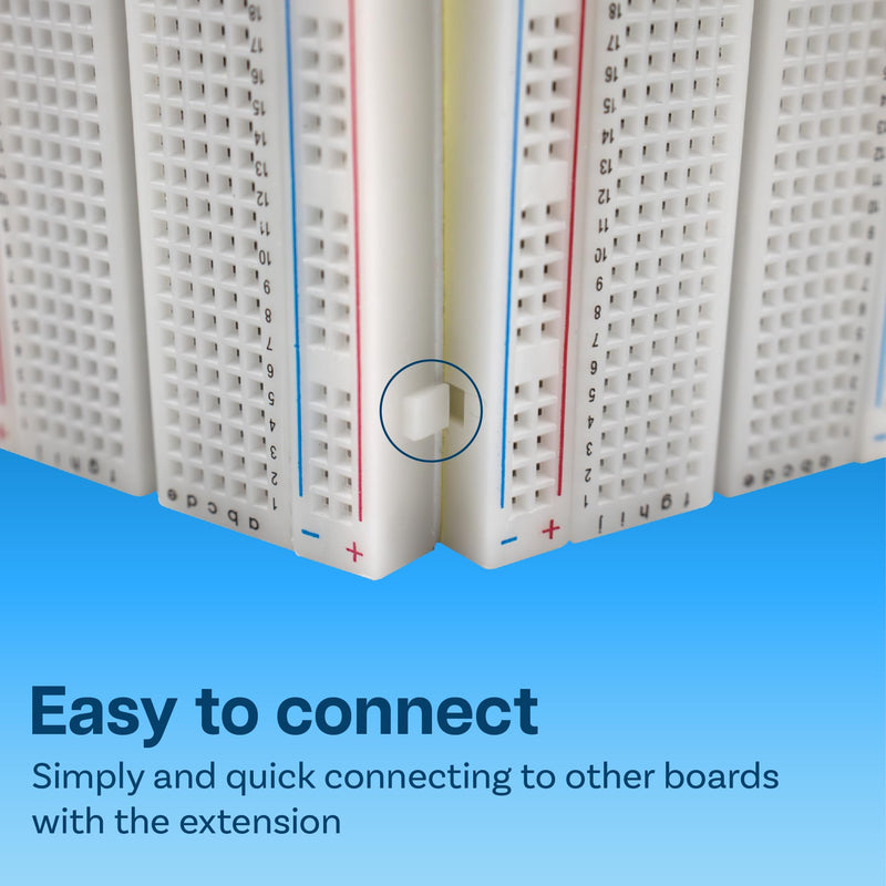MMOBIEL PCB Breadboards Prototype Circuit Board Solderless - 3 x 400 Points - Compatible with DIY Arduino, Raspberry Pi 2/3/4/5 Projects Proto Shield Distribution - Connection Blocks (Pack of 3)