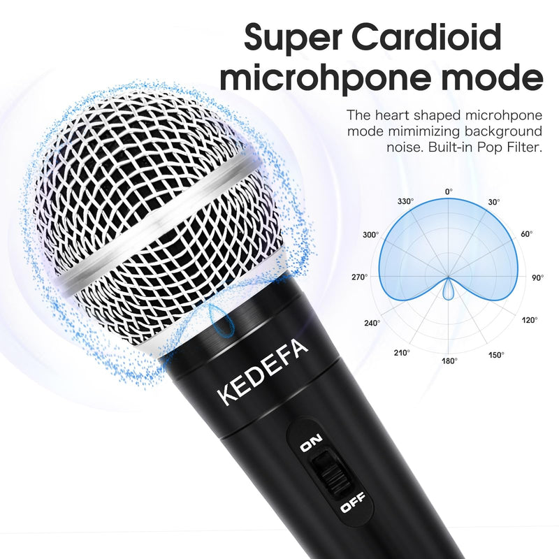 [AUSTRALIA] - KM88 Handheld Wired Karaoke Microphone, Super Cardioid Dynamic Vocal Mic with 13.12ft Detachable XLR Audio Cable and ON/Off Switch, for Karaoke Singing Machine, Speaker 