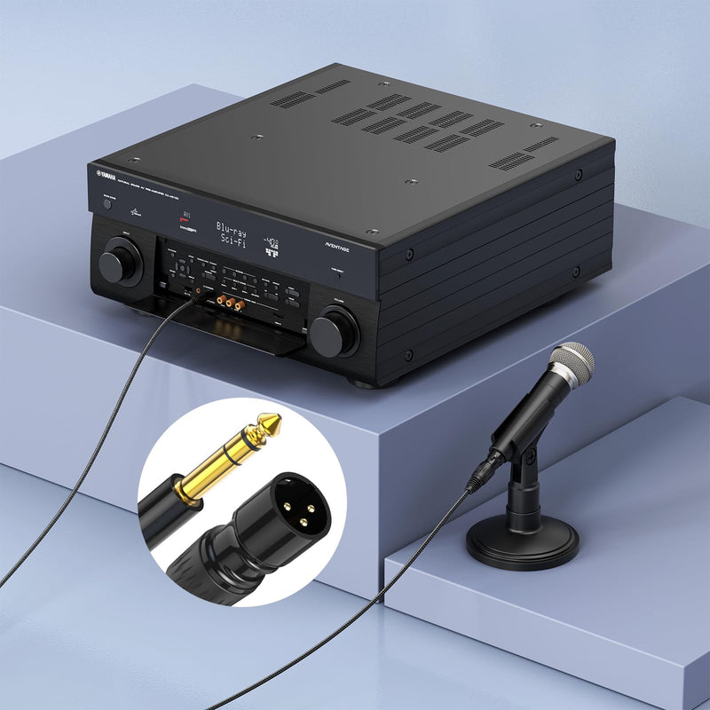 [AUSTRALIA] - XLR Male to 1/4, TRS to 6.35mm 2Packs Gold-Plated Connectors Nylon Braided, Quarter Inch to XLR Male Cable for Speakers, Mixers, Amplifiers - 10ft XLR M ale 10ft 2pack XLR Male to 1/4 Cable 