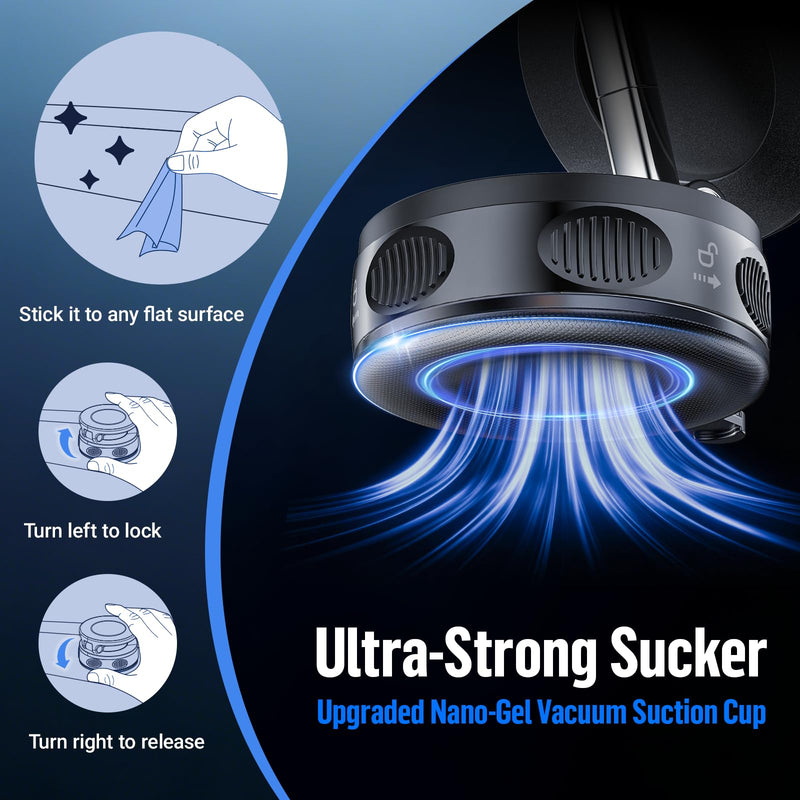Magnetic Phone Holder for Car Dashboard Windshield Mount Strong Suction Cup | Car Mount for iPhone & Android, 20 N52 Ultra Strong Magnets, 360° Adjustable Foldable Heavy Duty Hands-Free Hot-Resistant