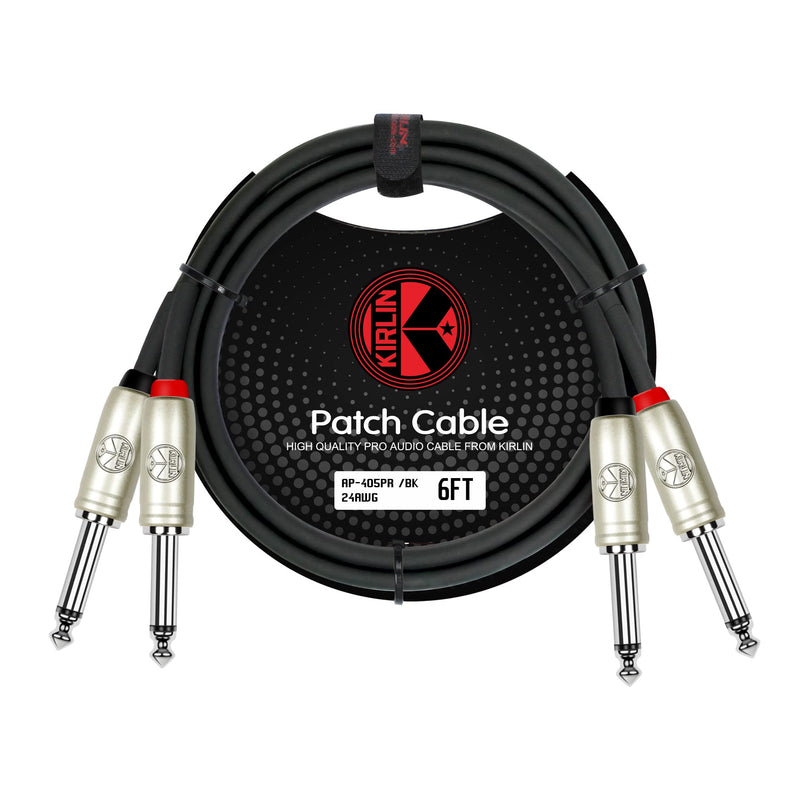 Cable AP-405PR-06/BK - 6 Feet - Dual 1/4-Inch to Dual 1/4-Inch Patch Cable, Laptop