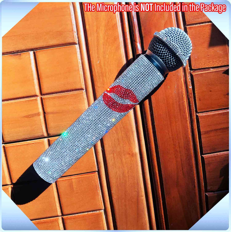 Mic Sleeve for Universal Wireless Microphone Handheld Glitter Shining on Wedding Party Live Tours TV Shows (Mic NOT Included)