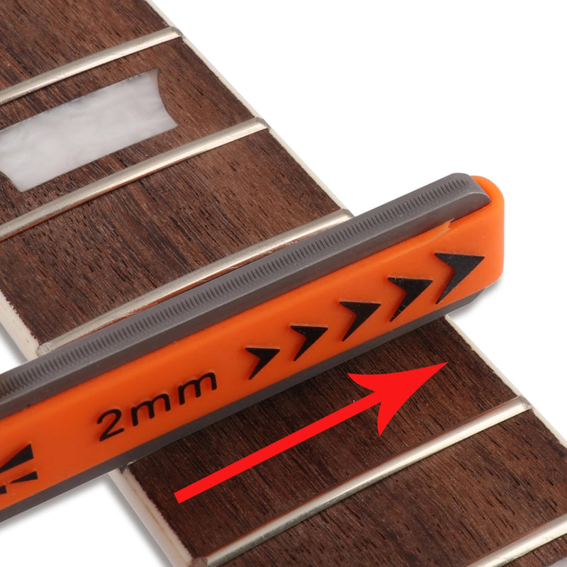Metallor Guitar Fret Crowning Files Dual Sized Compact Fret Dressing File for Standard Guitar Frets with Coarse and Fine Cutting Edges Rubber Grip Guitar Luthiers Tools Repair Tools. (2mm-Medium) 2mm-Medium
