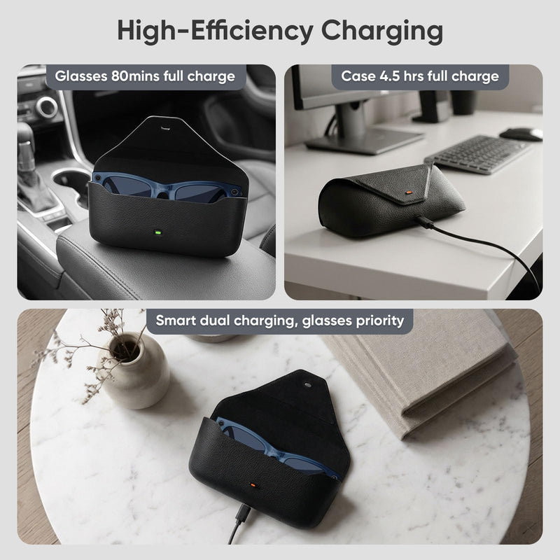 Portable Charging Case for Ray-Ban Meta Headliner/Skyler/Wayfarer/Oakley HSTN/Blayzer Optics/Scriber Optics, Smart Glasses Replacement Charger Dock with LED Indicator