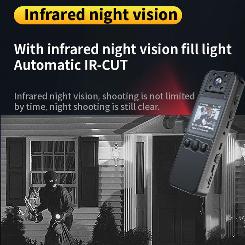 [AUSTRALIA] - Body Camera with Audio and Video Recording, HD 1080P Body Cam with 180° Rotating Lens, 6HR Battery, Night Vision, 32GB Body Worn Camcorder, for Personal Civilians, Police Law Enforcement 