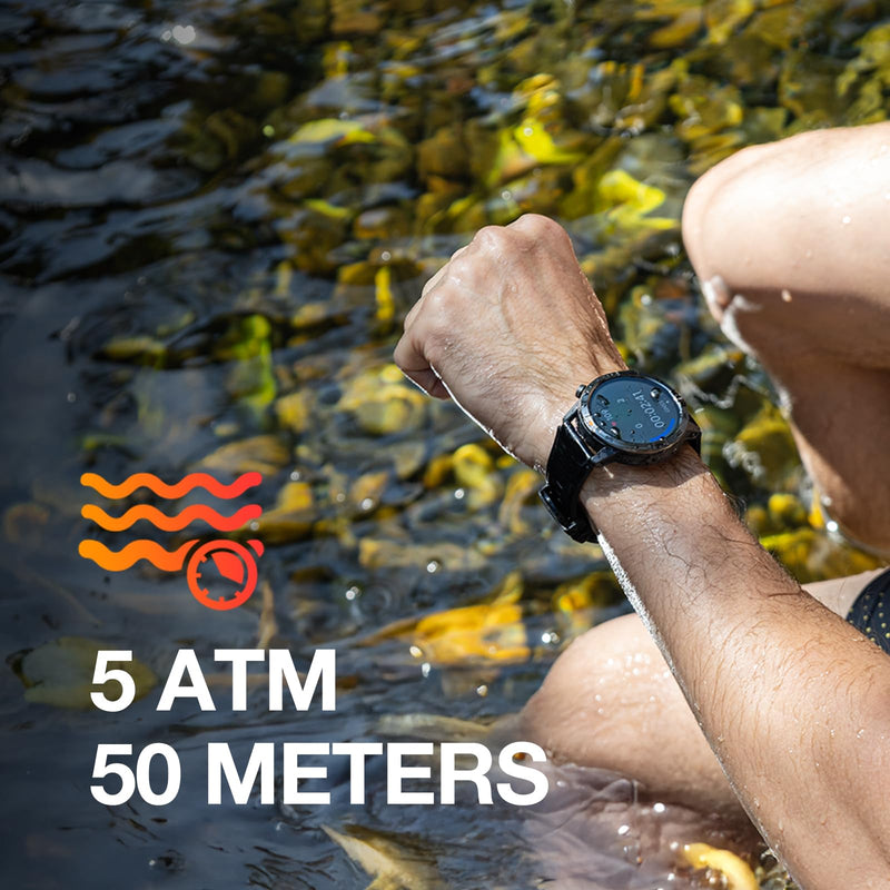 AGM Legion Pro Rugged Smart Watch, 1.43in AMOLED Display(60Hz, 600Nits), Shockproof & Drop-proof, 50M Waterproof, 100+ Sports Modes, Advanced Health Tracking, Bluetooth Calling, Compass & Built-in GPS