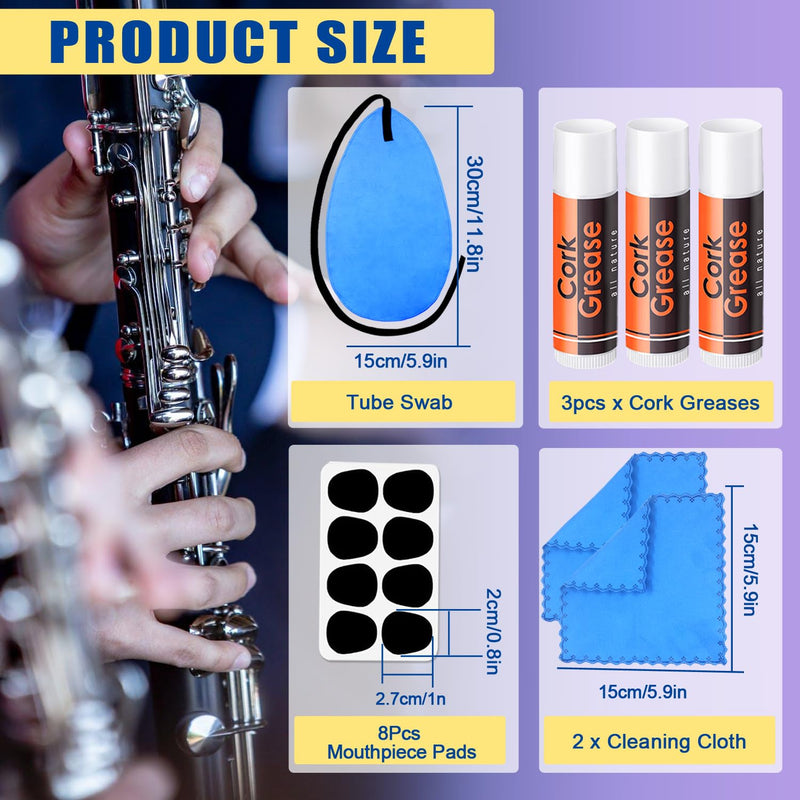 [AUSTRALIA] - Clarinet Cleaning Kit with Case, Saxophone Cleaning Kit, Clarinet & Saxophone Care Kit, Maintenance Kit with Case for Wind & Woodwind Instrument 