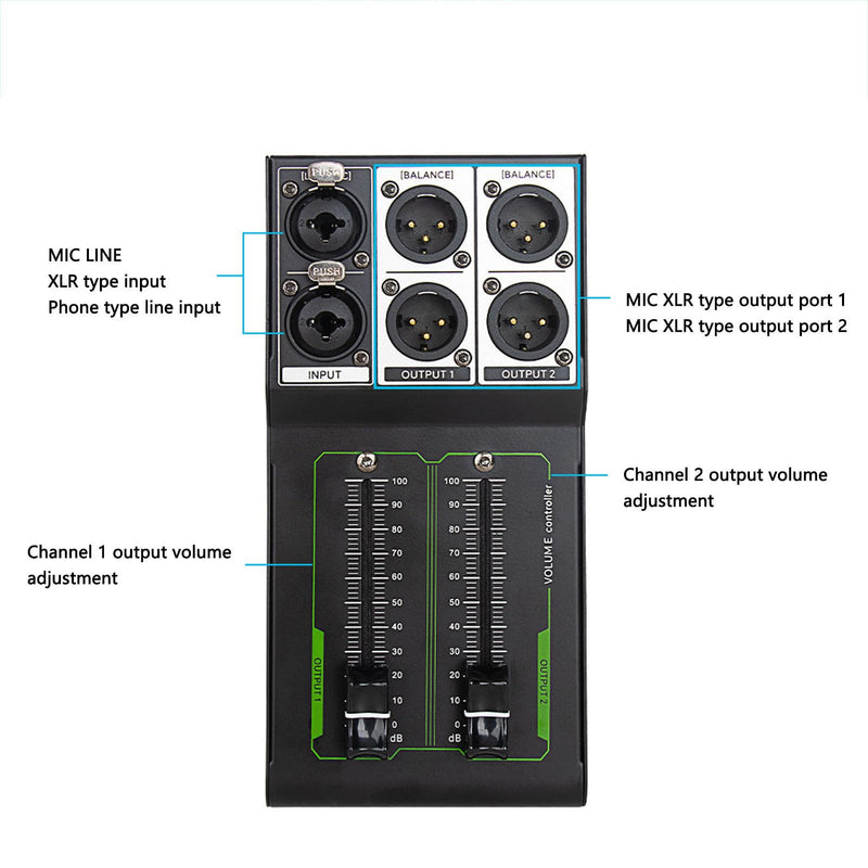 Professional Passive Volume Controller - Low Noise Audio Attenuator for Studio Recording, Live Sound Mixing | Compact Aluminum Alloy Design | Perfect for Sound Engineers & Studio Technicians