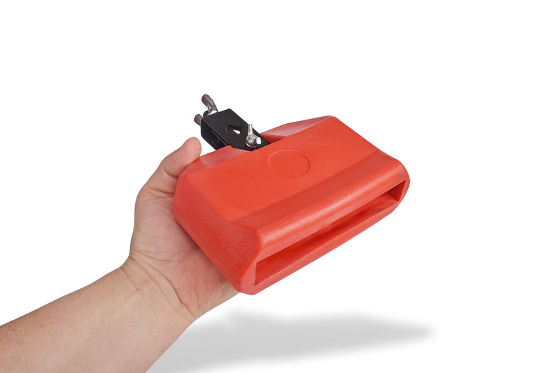 Jam Block - Latin Percussion Instrument, Musical Drum Block Accessory, Red Plastic with Adjustable Mounting Bracket - Complete with Drumstick Keyring