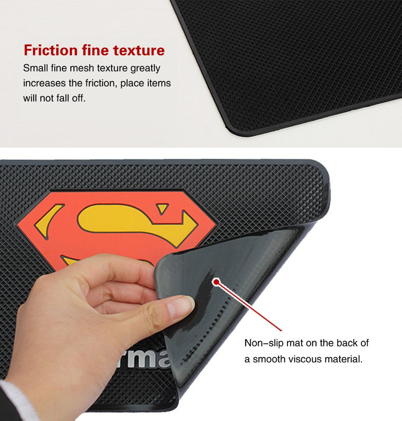 Tianmei 10.6in x 6.1in Extra Large Size Anti-Slip Rubber Pad, Car Dashboard Universal Non-Slip Mat use for Cell Phones, Sunglasses, Keys, Coins and More (Pure Black) Pure Black - 10.6in x 6.1in