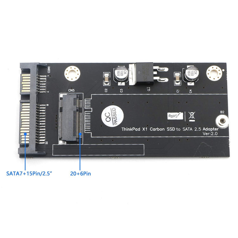 Carbon 20+6 Pin SSD to SATA 2.5 Adapter Converter for Thinkpad Lenovo X1