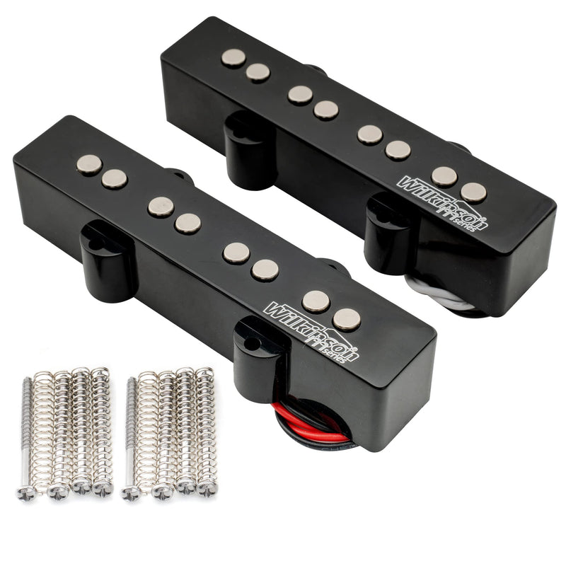 Wilkinson WOJB Vari Gauss Ceramic 4-String Jazz Bass Pickups Set for JB Style Electric Bass, Black