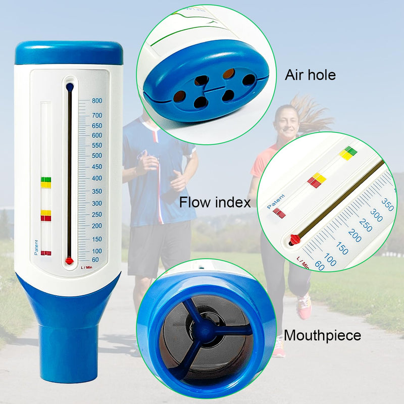 [AUSTRALIA] - Lung Trainer and Performance Monitor for the Lungs, Domestic Lung Health Monitor, Portable Peak Flow Meter, Precise Measurements, Small Peak Flow Meter blue-white 