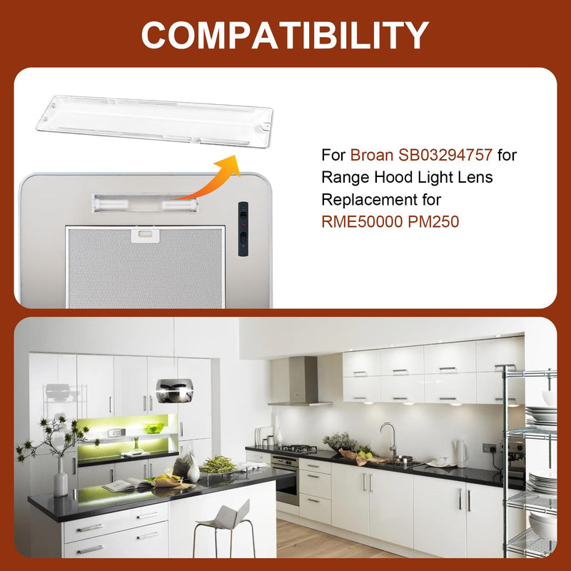 [AUSTRALIA] - Magluv SB03294757 Range Hood Light Lens Replacement for Broan Range Hood Parts RME50000, PM250, Range Hood Light Lens Cover, 1 Pack 