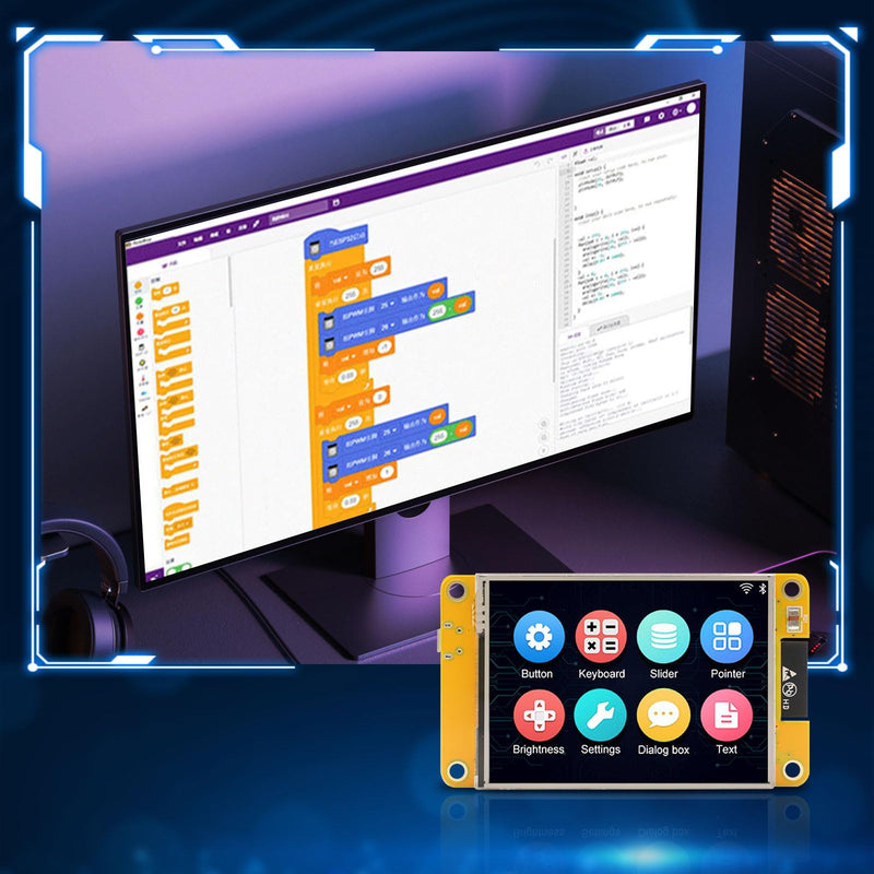 APKLVSR ESP Display, ESP Development Board WiFi Bluetooth 2.8 Inch 240 x 320 ESP Display TFT Module Touchscreen Compatible with Arduino/LVGL